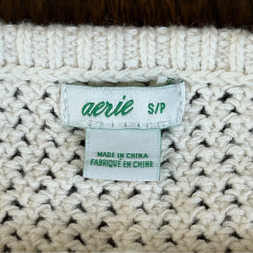 Aerie Crochet Halter Tank Top Babydoll S Crop Boho Festival Cotton Open Knit - Picture 3 of 8
